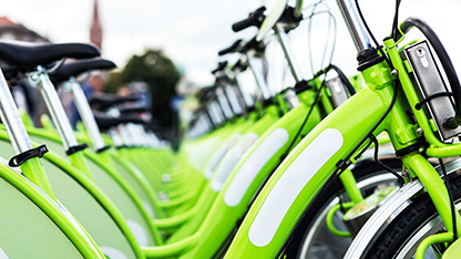 linie de biciclete verzi