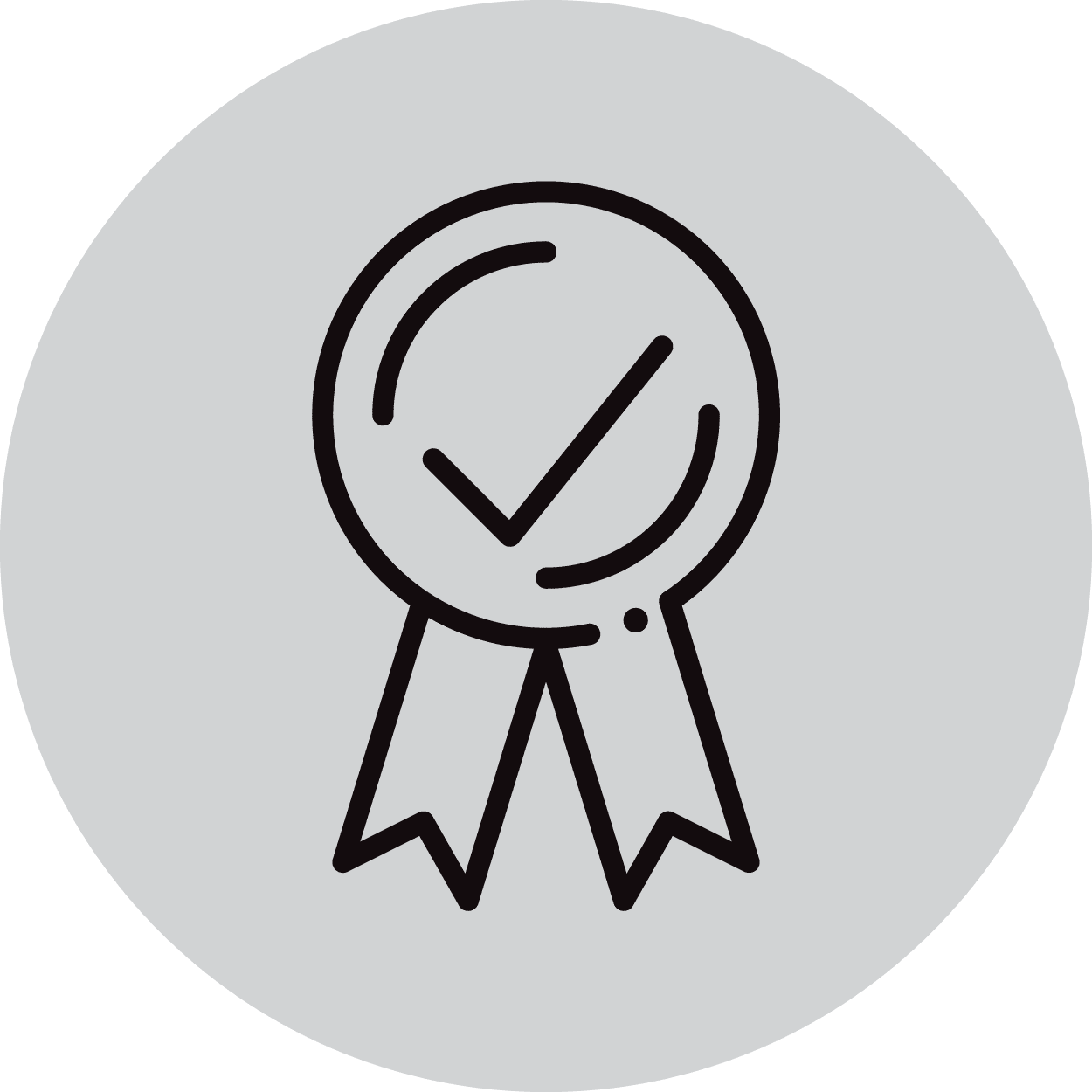 Illustration of award ribbon with checkmark